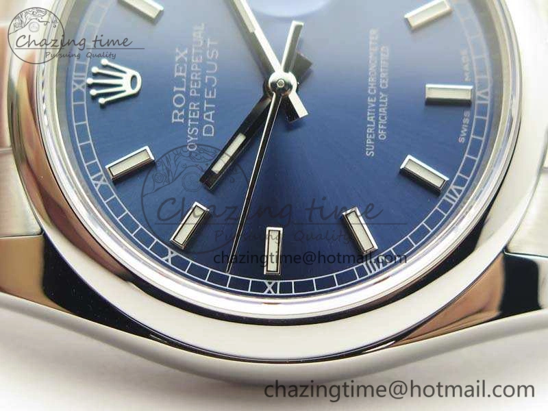 DateJust 36 SS 116200 Polished Bezel ARF 1:1 Best Edition Blue Dial On 904L SS Oyster Bracelet SA3135