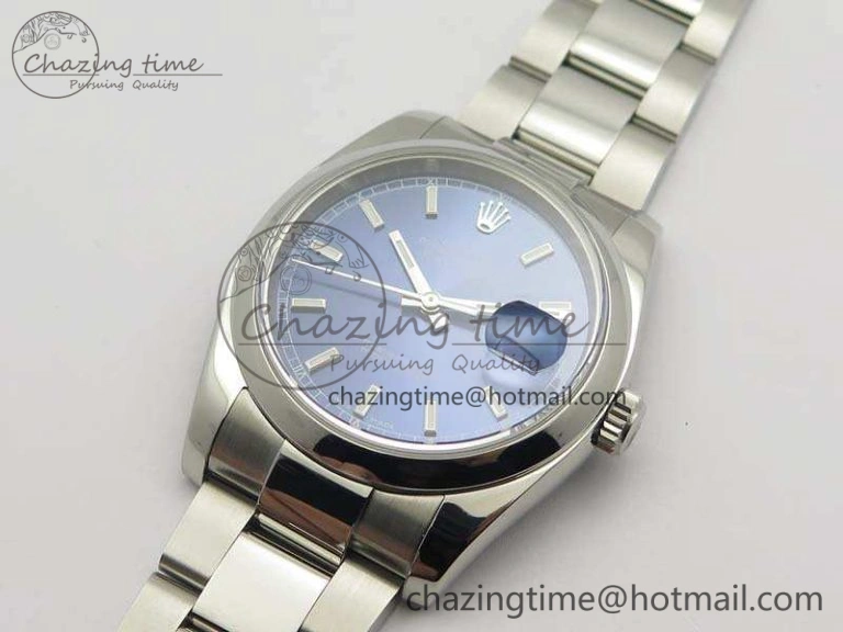 DateJust 36 SS 116200 Polished Bezel ARF 1:1 Best Edition Blue Dial On 904L SS Oyster Bracelet SA3135