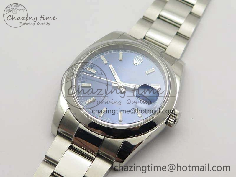 DateJust 36 SS 116200 Polished Bezel ARF 1:1 Best Edition Blue Dial On 904L SS Oyster Bracelet SA3135
