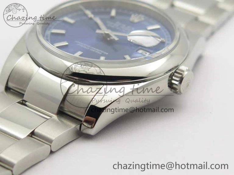 DateJust 36 SS 116200 Polished Bezel ARF 1:1 Best Edition Blue Dial On 904L SS Oyster Bracelet SA3135