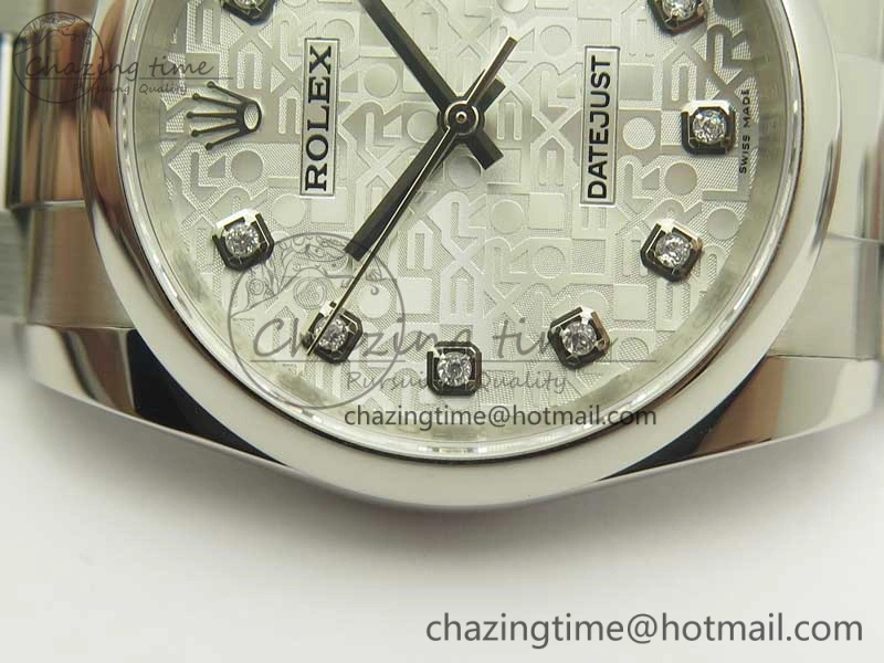 DateJust 36 SS 116200 Polished Bezel DJF Best Edition Silver Com Diam Dial on SS 904L Oyster Bracelet A2824