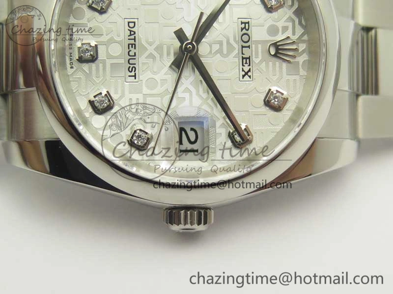 DateJust 36 SS 116200 Polished Bezel DJF Best Edition Silver Com Diam Dial on SS 904L Oyster Bracelet A2824