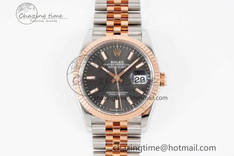 DateJust 36 SS 116231 VSF 1:1 Best Edition 904L Steel Gray Stick Dial on Jubilee Bracelet VS3235