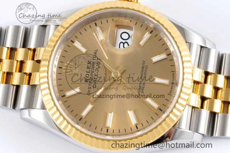 DateJust 36 SS 116233 VSF 1:1 Best Edition 904L Steel YG Stick Dial on Jubilee Bracelet VS3235