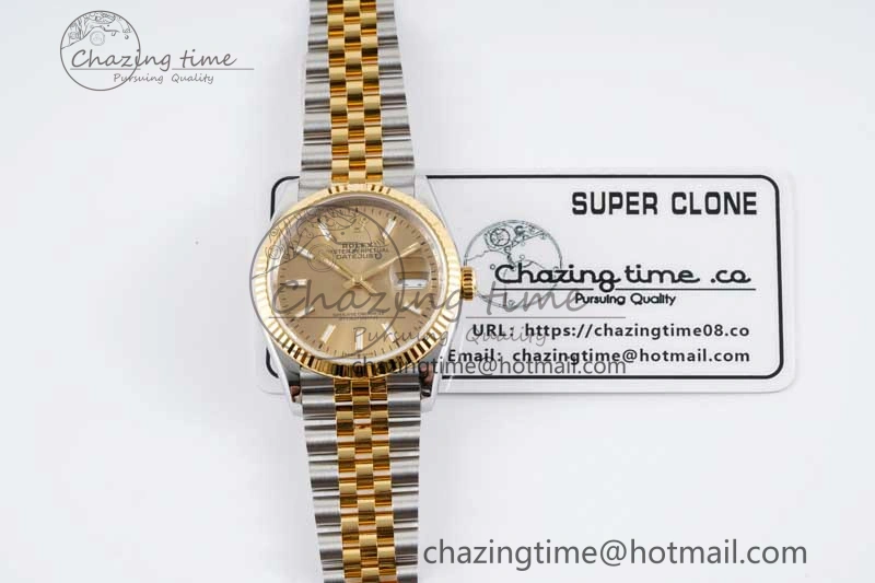 DateJust 36 SS 116233 VSF 1:1 Best Edition 904L Steel YG Stick Dial on Jubilee Bracelet VS3235