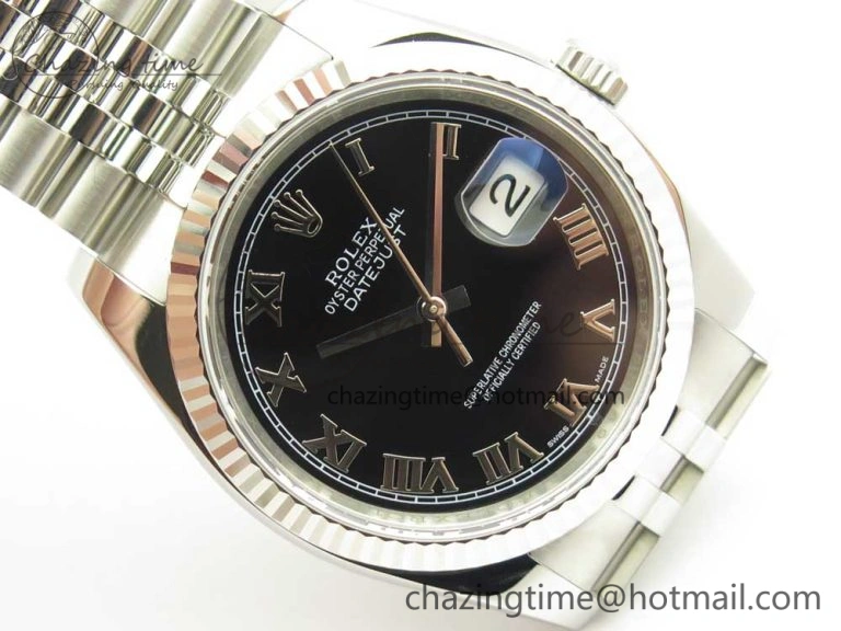 DateJust 36 SS 116234 ARF 1:1 Best Edition 904L Steel Black Dial Roman Markers on Jubilee Bracelet SH3135 V2