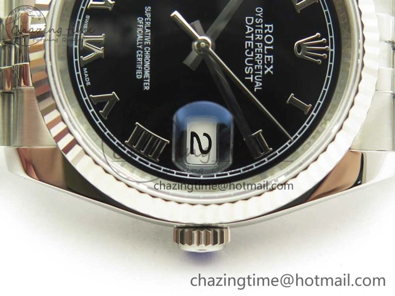 DateJust 36 SS 116234 ARF 1:1 Best Edition 904L Steel Black Dial Roman Markers on Jubilee Bracelet SH3135 V2