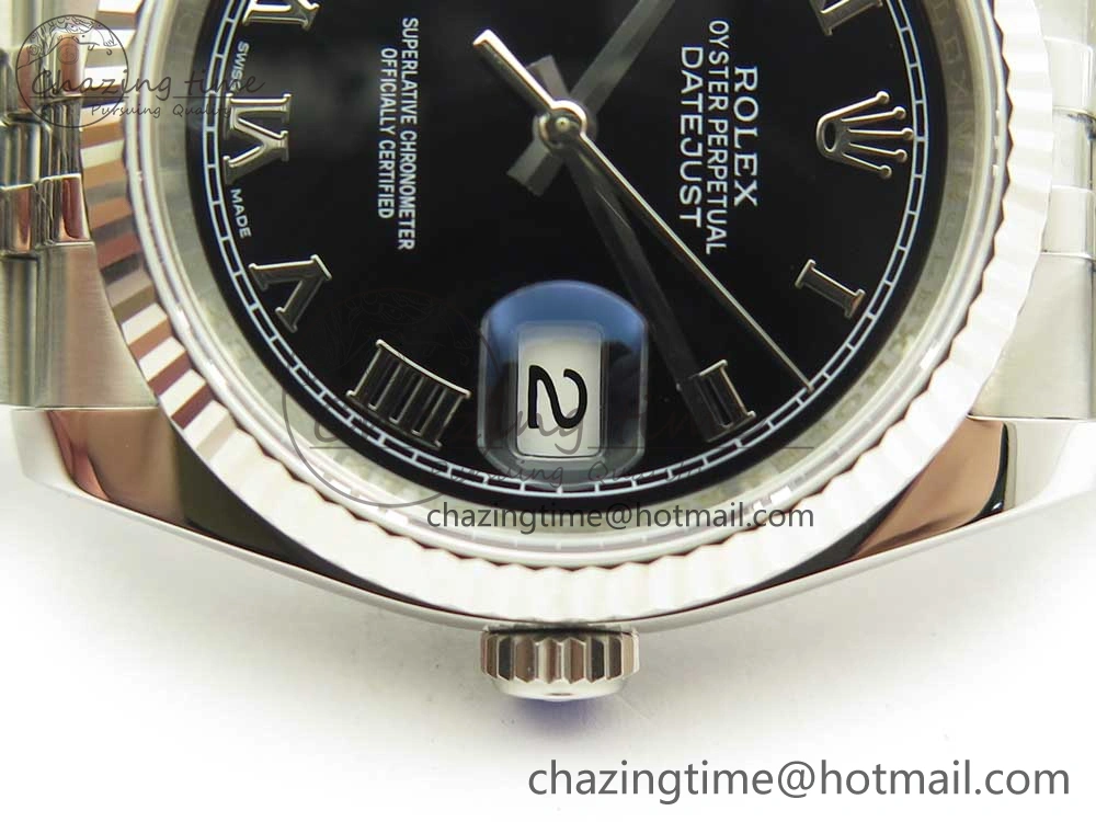 DateJust 36 SS 116234 ARF 1:1 Best Edition 904L Steel Black Dial Roman Markers on Jubilee Bracelet SH3135 V2