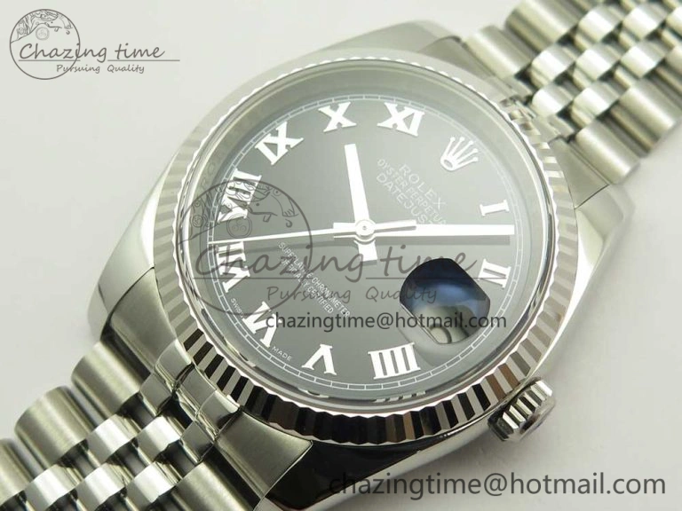DateJust 36 SS 116234 ARF 1:1 Best Edition 904L Steel Black Dial Roman Markers on Jubilee Bracelet SH3135 V2
