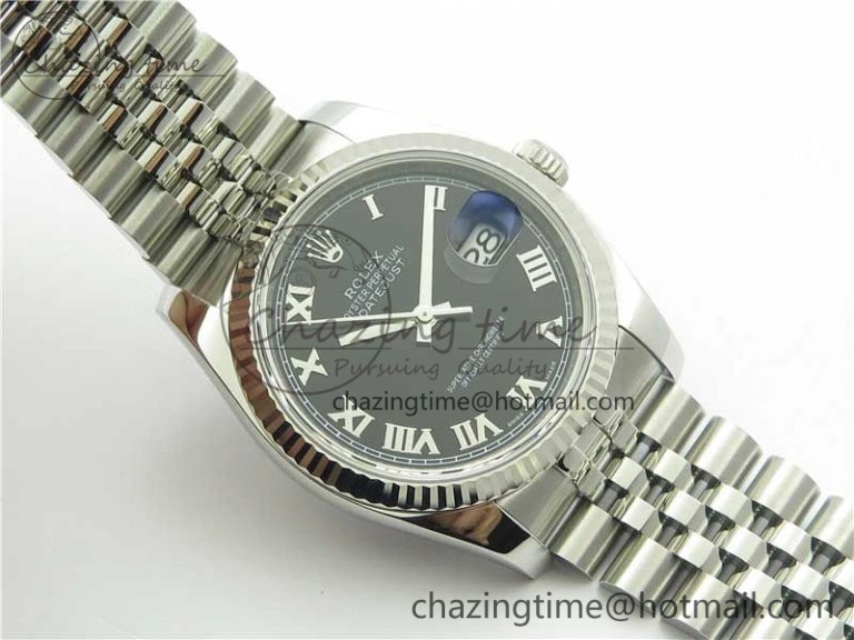 DateJust 36 SS 116234 ARF 1:1 Best Edition 904L Steel Black Dial Roman Markers on Jubilee Bracelet SH3135 V3