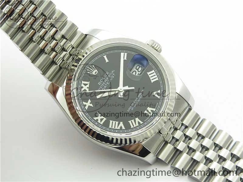 DateJust 36 SS 116234 ARF 1:1 Best Edition 904L Steel Black Dial Roman Markers on Jubilee Bracelet SH3135 V3