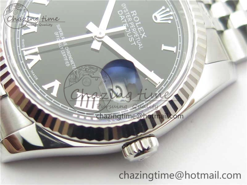 DateJust 36 SS 116234 ARF 1:1 Best Edition 904L Steel Black Dial Roman Markers on Jubilee Bracelet SH3135 V3