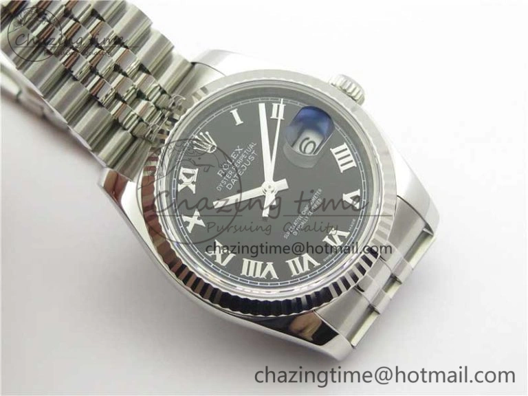 DateJust 36 SS 116234 ARF 1:1 Best Edition 904L Steel Black Dial Roman Markers on Jubilee Bracelet SH3135 V3