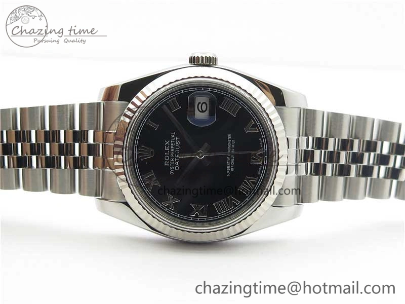 DateJust 36 SS 116234 ARF 1:1 Best Edition 904L Steel Black Dial Roman Markers on Jubilee Bracelet SH3135 V3