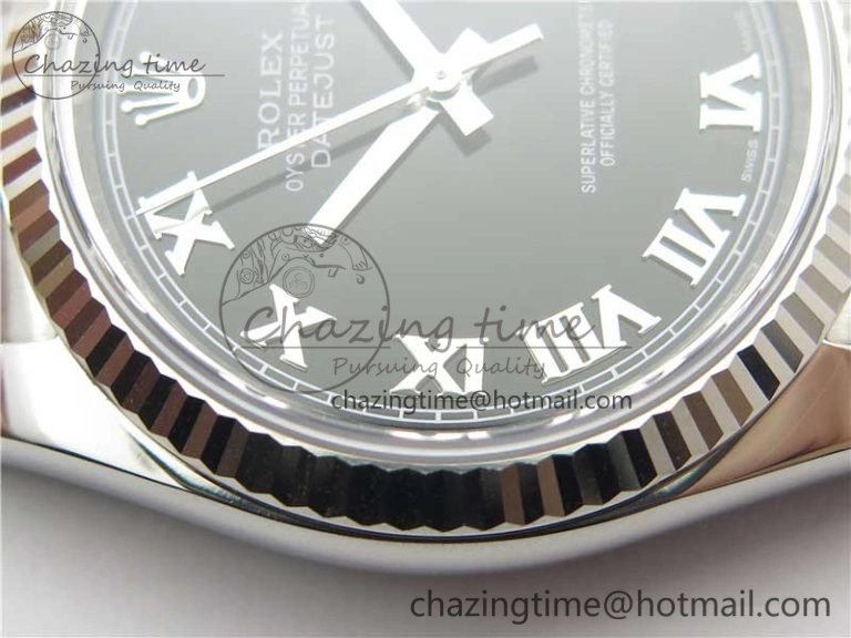 DateJust 36 SS 116234 ARF 1:1 Best Edition 904L Steel Black Dial Roman Markers on Jubilee Bracelet SH3135 V3
