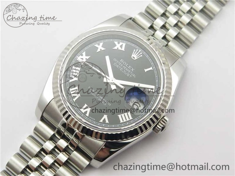 DateJust 36 SS 116234 ARF 1:1 Best Edition 904L Steel Black Dial Roman Markers on Jubilee Bracelet SH3135 V3