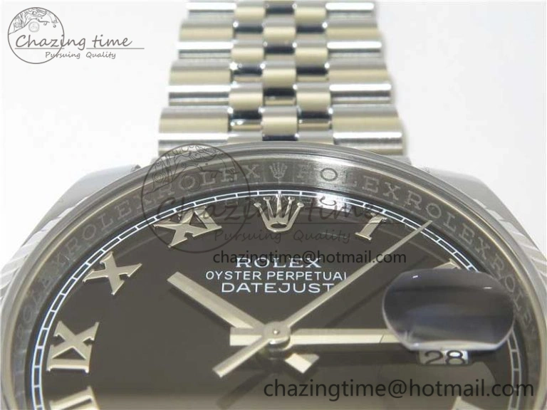 DateJust 36 SS 116234 ARF 1:1 Best Edition 904L Steel Black Dial Roman Markers on Jubilee Bracelet SH3135 V3