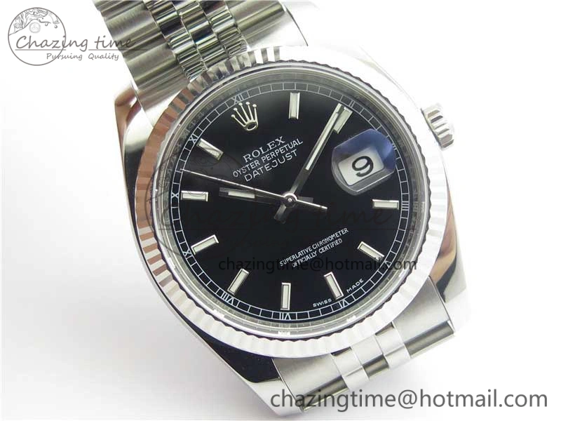 DateJust 36 SS 116234 ARF 1:1 Best Edition 904L Steel Black Dial on Jubilee Bracelet SH3135 V3
