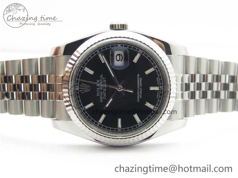 DateJust 36 SS 116234 ARF 1:1 Best Edition 904L Steel Black Dial on Jubilee Bracelet SH3135 V3