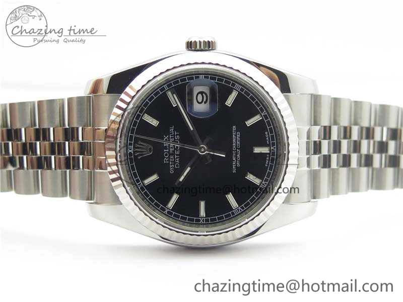 DateJust 36 SS 116234 ARF 1:1 Best Edition 904L Steel Black Dial on Jubilee Bracelet SH3135 V3