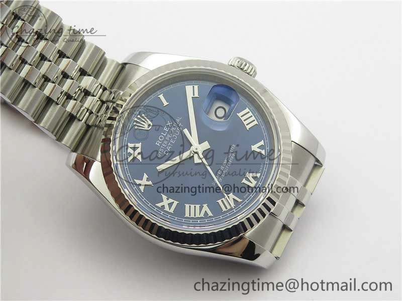 DateJust 36 SS 116234 ARF 1:1 Best Edition 904L Steel Blue Dial Roman Markers on Jubilee Bracelet SH3135 V3