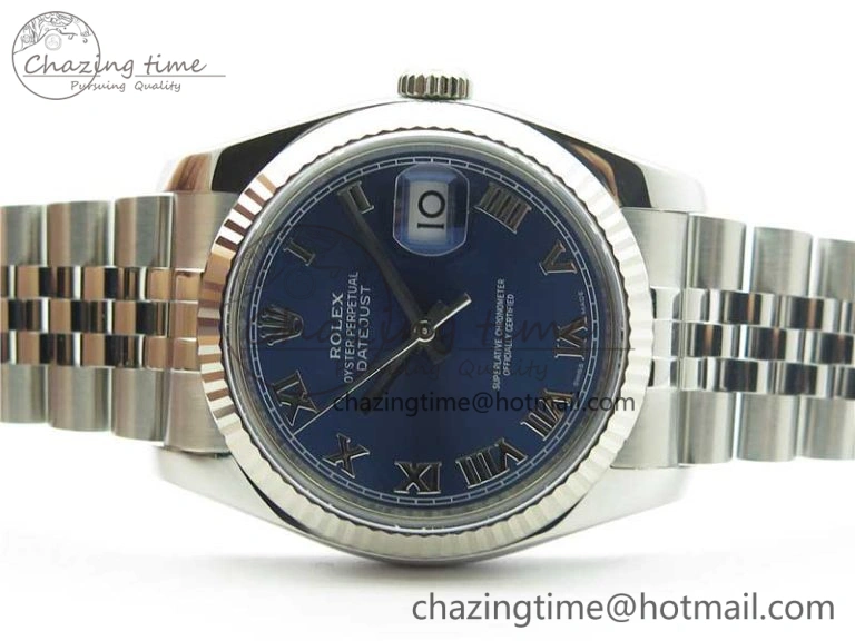DateJust 36 SS 116234 ARF 1:1 Best Edition 904L Steel Blue Dial Roman Markers on Jubilee Bracelet SH3135 V3