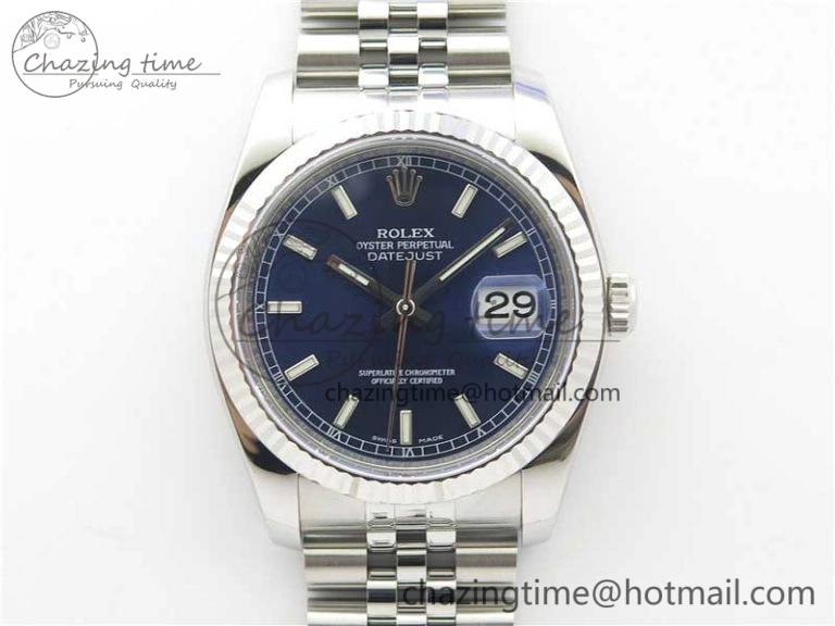 DateJust 36 SS 116234 ARF 1:1 Best Edition 904L Steel Blue Dial on Jubilee Bracelet SH3135 V3