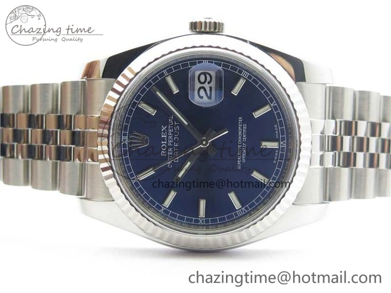 DateJust 36 SS 116234 ARF 1:1 Best Edition 904L Steel Blue Dial on Jubilee Bracelet SH3135 V3