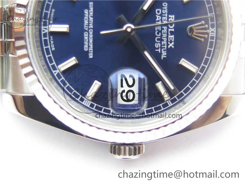 DateJust 36 SS 116234 ARF 1:1 Best Edition 904L Steel Blue Dial on Jubilee Bracelet SH3135 V3