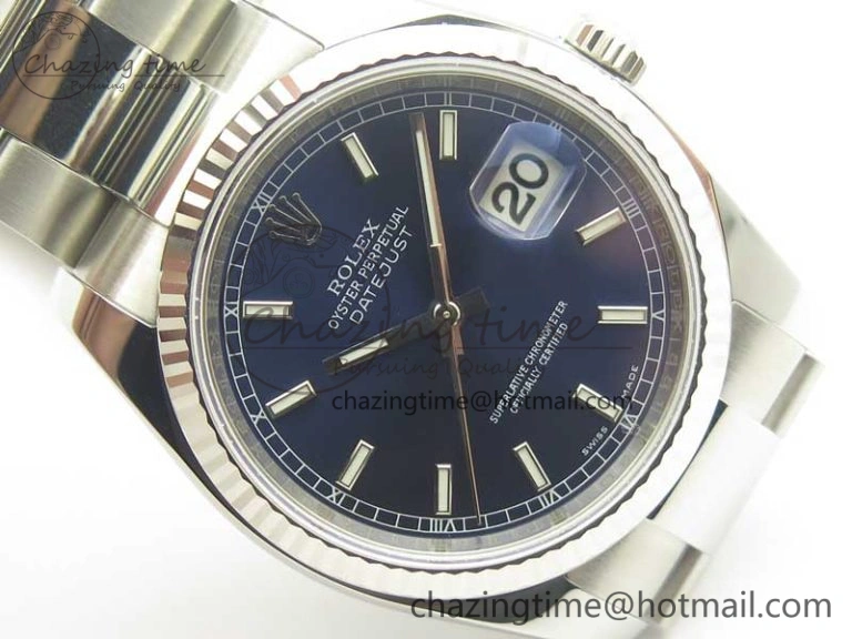 DateJust 36 SS 116234 ARF 1:1 Best Edition 904L Steel Blue Dial on Oyster Bracelet SH3135 V2