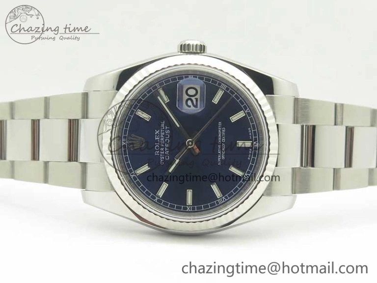 DateJust 36 SS 116234 ARF 1:1 Best Edition 904L Steel Blue Dial on Oyster Bracelet SH3135 V2