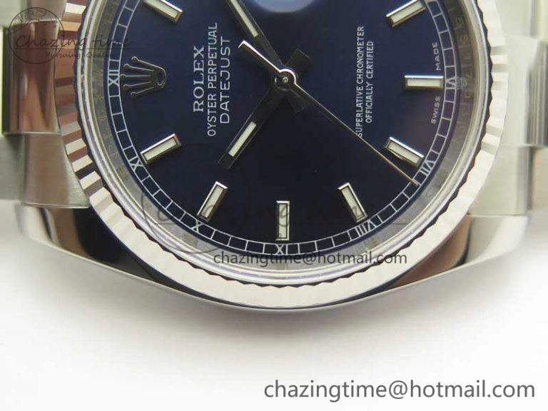 DateJust 36 SS 116234 ARF 1:1 Best Edition 904L Steel Blue Dial on Oyster Bracelet SH3135 V2