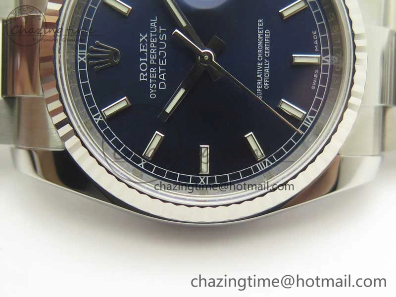 DateJust 36 SS 116234 ARF 1:1 Best Edition 904L Steel Blue Dial on Oyster Bracelet SH3135 V2