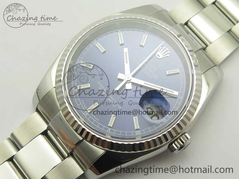 DateJust 36 SS 116234 ARF 1:1 Best Edition 904L Steel Blue Dial on Oyster Bracelet SH3135 V2