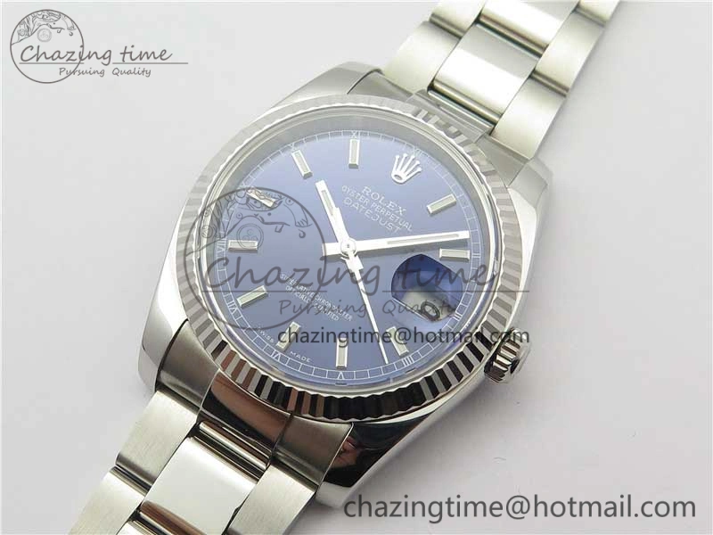 DateJust 36 SS 116234 ARF 1:1 Best Edition 904L Steel Blue Dial on Oyster Bracelet SH3135 V3