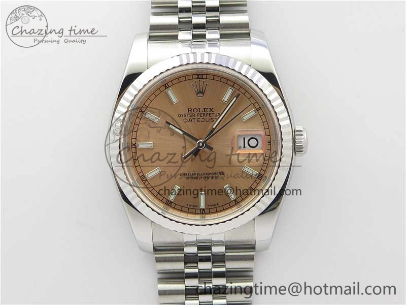 DateJust 36 SS 116234 ARF 1:1 Best Edition 904L Steel Pink Dial on Jubilee Bracelet SH3135 V3