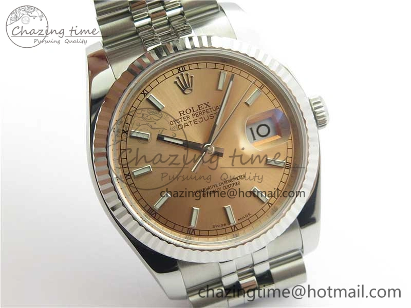 DateJust 36 SS 116234 ARF 1:1 Best Edition 904L Steel Pink Dial on Jubilee Bracelet SH3135 V3