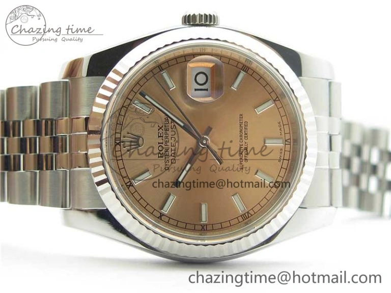 DateJust 36 SS 116234 ARF 1:1 Best Edition 904L Steel Pink Dial on Jubilee Bracelet SH3135 V3