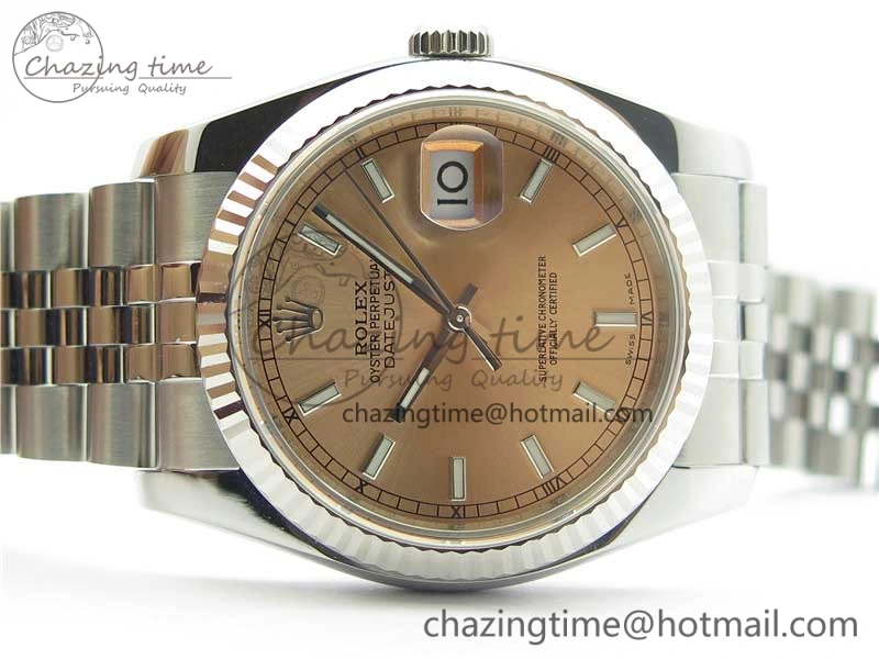 DateJust 36 SS 116234 ARF 1:1 Best Edition 904L Steel Pink Dial on Jubilee Bracelet SH3135 V3