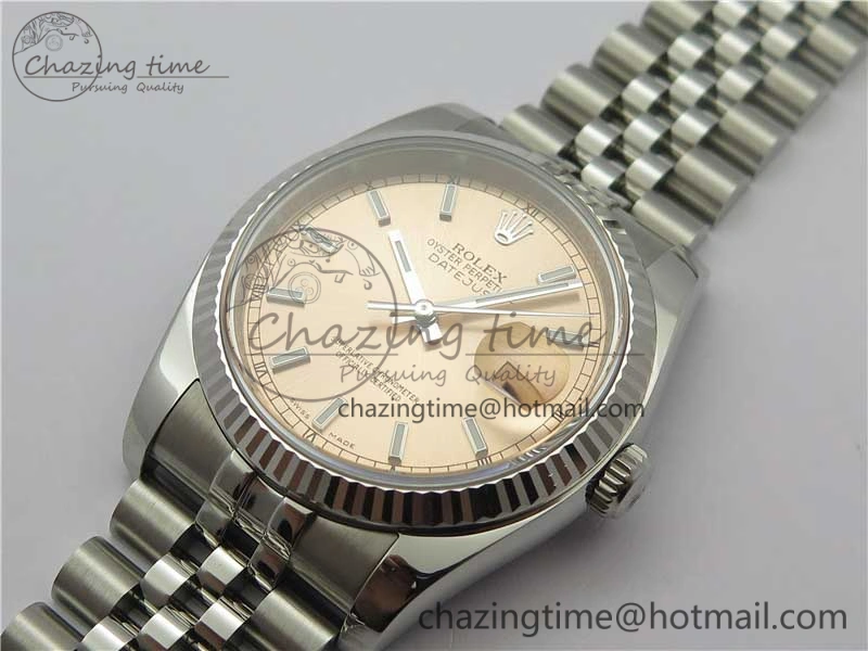 DateJust 36 SS 116234 ARF 1:1 Best Edition 904L Steel Pink Dial on Jubilee Bracelet SH3135 V3