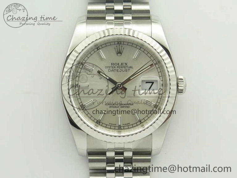 DateJust 36 SS 116234 ARF 1:1 Best Edition 904L Steel Silver Dial on Jubilee Bracelet SH3135 V2