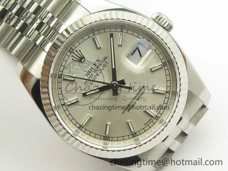 DateJust 36 SS 116234 ARF 1:1 Best Edition 904L Steel Silver Dial on Jubilee Bracelet SH3135 V2
