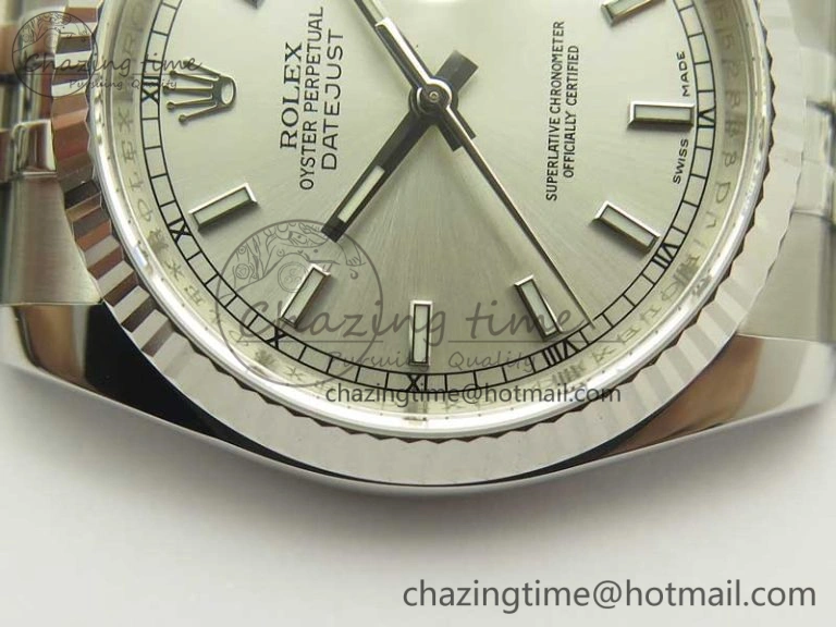 DateJust 36 SS 116234 ARF 1:1 Best Edition 904L Steel Silver Dial on Jubilee Bracelet SH3135 V2