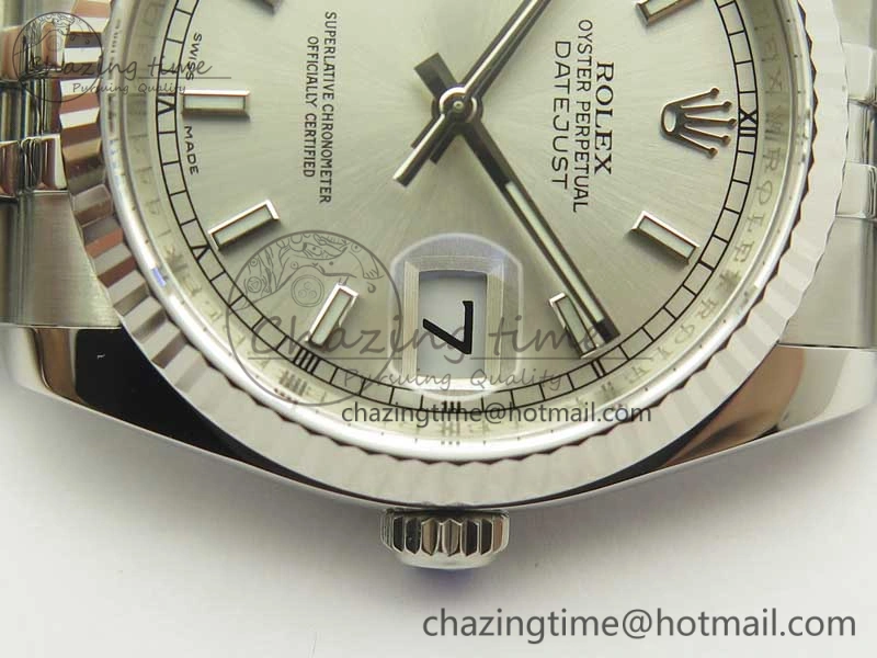 DateJust 36 SS 116234 ARF 1:1 Best Edition 904L Steel Silver Dial on Jubilee Bracelet SH3135 V2
