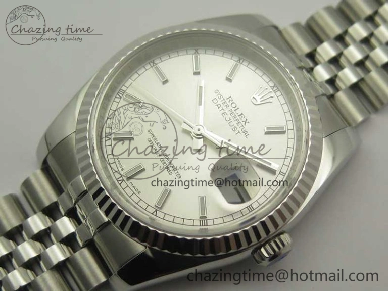 DateJust 36 SS 116234 ARF 1:1 Best Edition 904L Steel Silver Dial on Jubilee Bracelet SH3135 V2