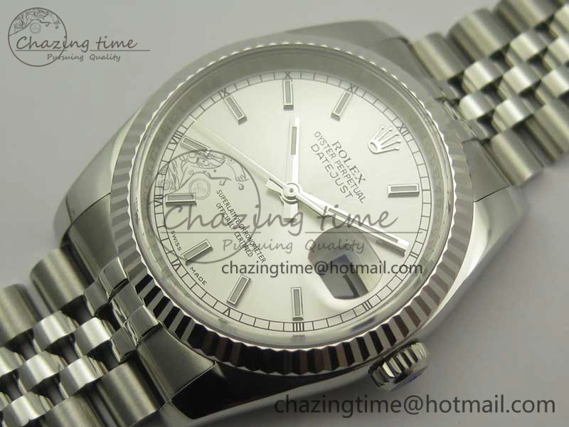 DateJust 36 SS 116234 ARF 1:1 Best Edition 904L Steel Silver Dial on Jubilee Bracelet SH3135 V2