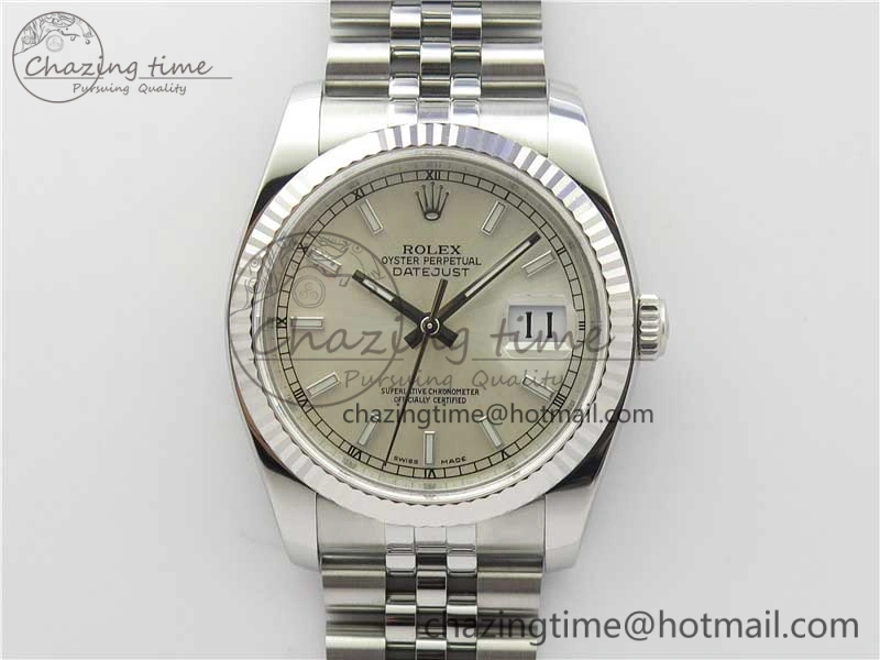 DateJust 36 SS 116234 ARF 1:1 Best Edition 904L Steel Silver Dial on Jubilee Bracelet SH3135 V3