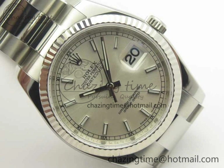 DateJust 36 SS 116234 ARF 1:1 Best Edition 904L Steel Silver Dial on Oyster Bracelet SH3135 V2