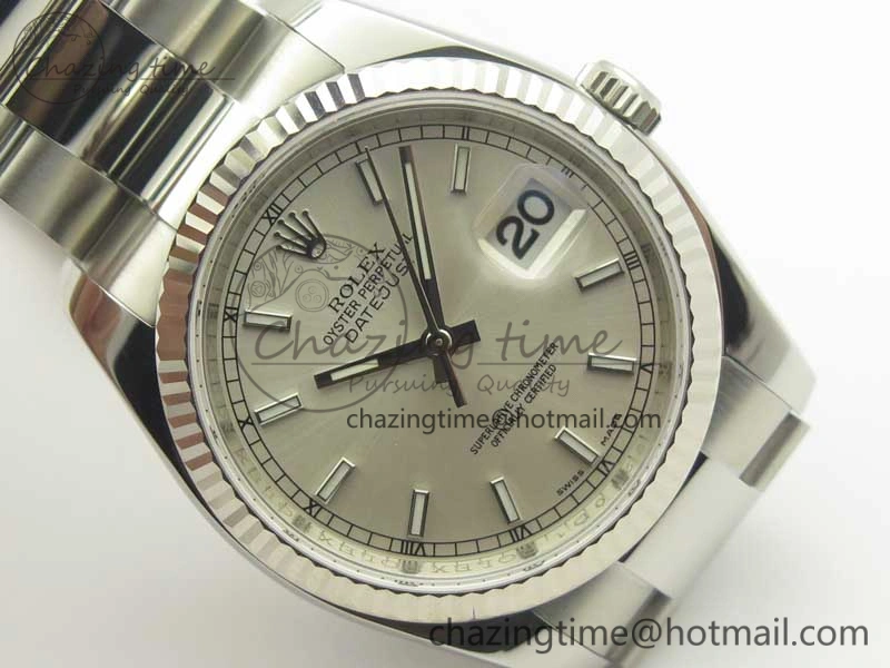 DateJust 36 SS 116234 ARF 1:1 Best Edition 904L Steel Silver Dial on Oyster Bracelet SH3135 V2