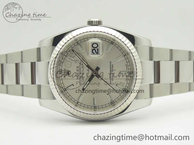 DateJust 36 SS 116234 ARF 1:1 Best Edition 904L Steel Silver Dial on Oyster Bracelet SH3135 V2